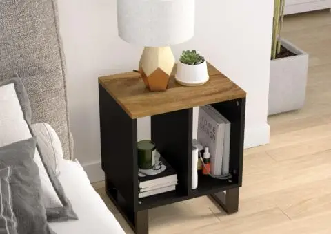 Masă laterală, 40x31x46 cm, lemn masiv mango/lemn prelucrat - 1/5