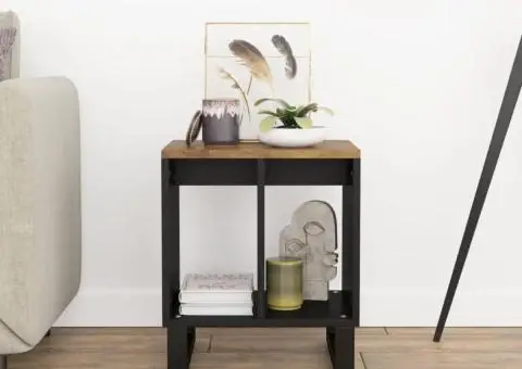 Masă laterală, 40x31x46 cm, lemn masiv mango/lemn prelucrat - 3/5