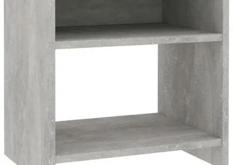 Noptieră, gri beton, 40x30x40 cm, lemn prelucrat - 2/5