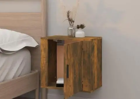 Noptieră de perete, stejar fumuriu, 50x30x47 cm - 3/5