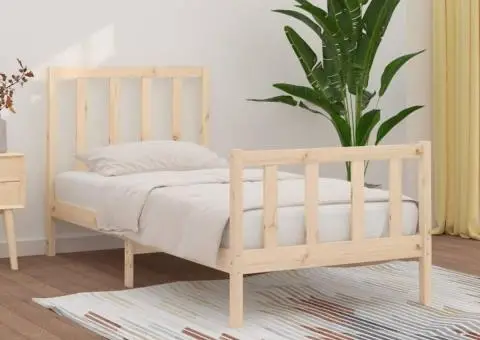 Cadru de pat single, 90x190 cm, lemn masiv - 1/5