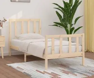 vidaXL Cadru de pat single, 90x190 cm, lemn masiv