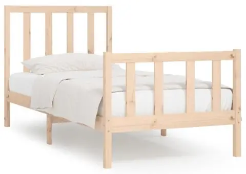 Cadru de pat single, 90x190 cm, lemn masiv - 2/5