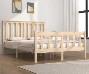 vidaXL Cadru de pat, 140x190 cm, lemn masiv de pin