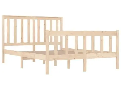 Cadru de pat, 140x190 cm, lemn masiv de pin - 4/5