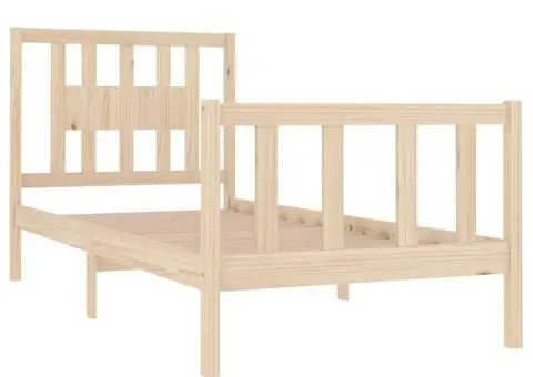 Cadru de pat single, 90x190 cm, lemn masiv - 4/5