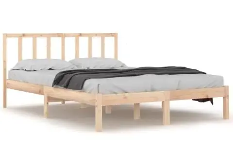 Cadru de pat mic dublu, 120x190 cm, lemn masiv de pin - 2/5