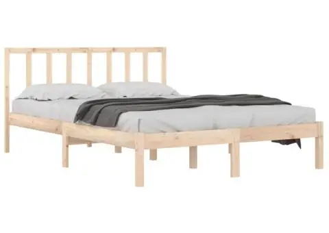 Cadru de pat mic dublu, 120x190 cm, lemn masiv de pin - 3/5