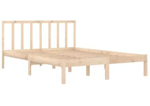 Cadru de pat mic dublu, 120x190 cm, lemn masiv de pin - 4/5