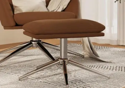 Taburet, maro, 60x60x35 cm, microfibră - 1/5