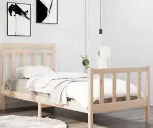 vidaXL Cadru de pat single, 90x190 cm, lemn masiv