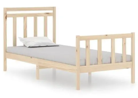 Cadru de pat single, 90x190 cm, lemn masiv - 2/5