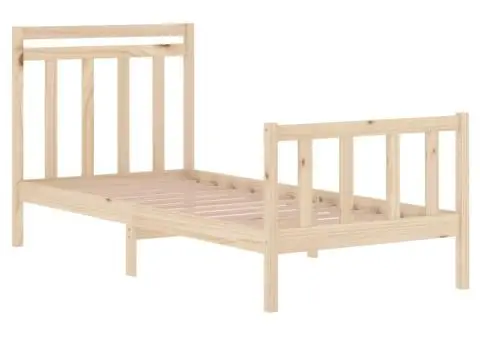 Cadru de pat single, 90x190 cm, lemn masiv - 4/5