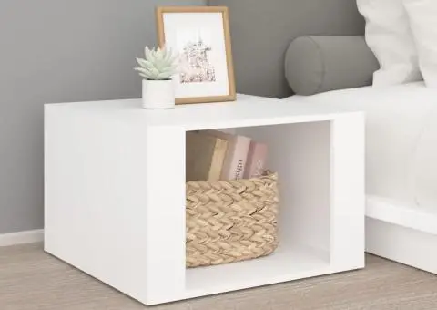 Noptieră, alb, 57x55x36 cm, lemn compozit - 1/5