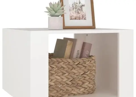 Noptieră, alb, 57x55x36 cm, lemn compozit - 4/5