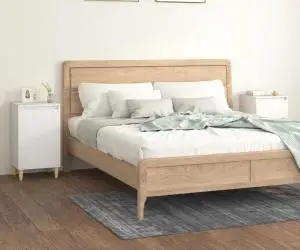 vidaXL Noptiere, 2 buc, alb, 40x35x70 cm, lemn prelucrat