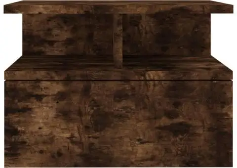 Noptieră plutitoare, stejar fumuriu, 40x31x27 cm lemn prelucrat - 4/5