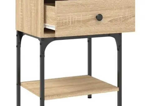 Noptiere, 2 buc., stejar sonoma, 40,5x31x60 cm, lemn compozit - 4/5