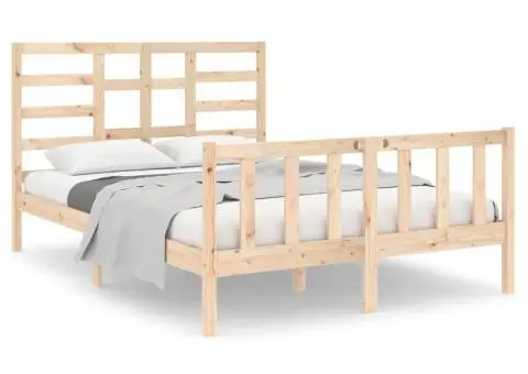 Cadru de pat mic dublu, 120x190 cm, lemn masiv - 2/5