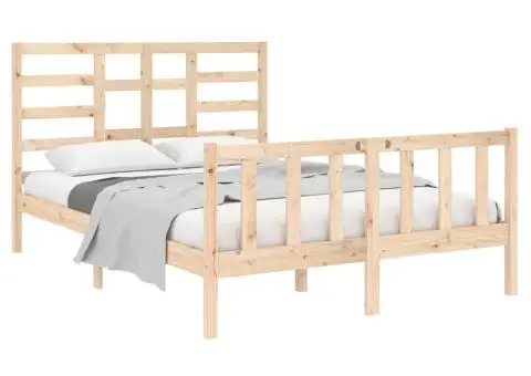 Cadru de pat mic dublu, 120x190 cm, lemn masiv - 3/5