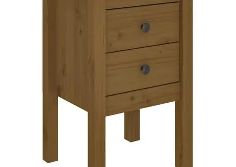 Noptieră, maro miere, 40x35x61,5 cm, lemn masiv de pin - 2/5