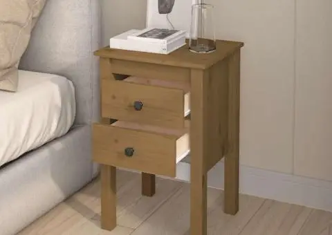 Noptieră, maro miere, 40x35x61,5 cm, lemn masiv de pin - 3/5