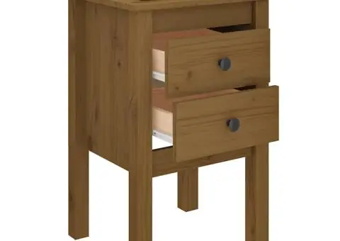 Noptieră, maro miere, 40x35x61,5 cm, lemn masiv de pin - 4/5