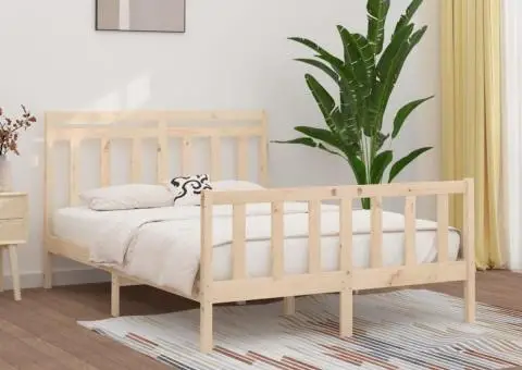 Cadru de pat, 160x200 cm, lemn masiv de pin - 1/5