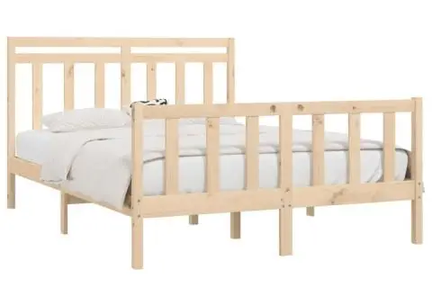 Cadru de pat, 160x200 cm, lemn masiv de pin - 3/5