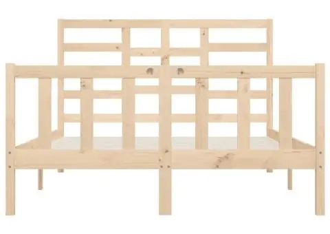Cadru de pat fără saltea, 140x200 cm, lemn masiv pin - 5/5