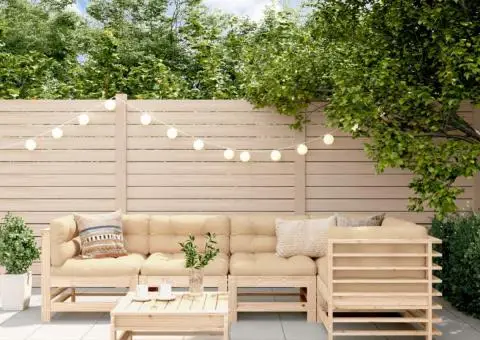 Set mobilier relexare de grădină, 6 piese, lemn masiv de pin - 1/5