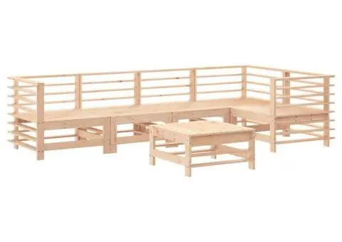 Set mobilier relexare de grădină, 6 piese, lemn masiv de pin - 2/5