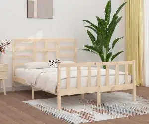 vidaXL Cadru de pat King Size, 150x200 cm, lemn masiv