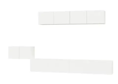 Set dulap TV, 5 piese, alb, lemn prelucrat - 2/5