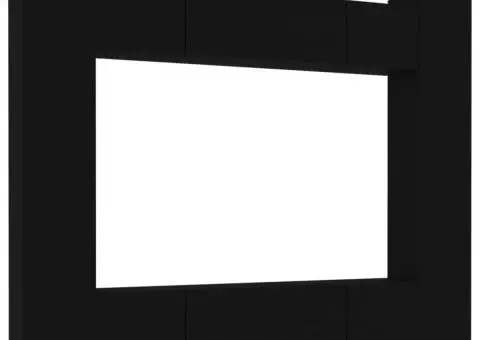 Set dulap TV, 8 piese, negru, lemn prelucrat - 2/5