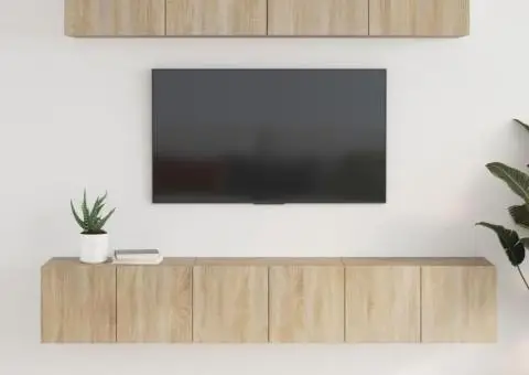 Set dulap TV, 5 piese, stejar sonoma, lemn prelucrat - 1/5