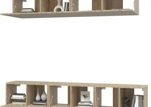 Set dulap TV, 5 piese, stejar sonoma, lemn prelucrat - 4/5