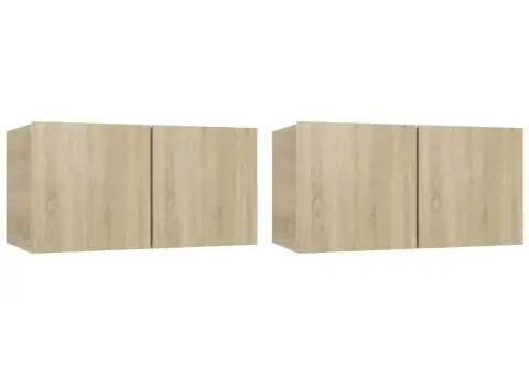 Set dulap TV, 4 piese, stejar sonoma, lemn prelucrat - 4/5