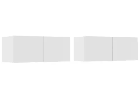 Set dulap TV, 4 piese, alb, lemn prelucrat - 5/5