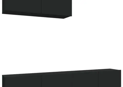 Set dulapuri TV, 3 piese, negru, lemn prelucrat - 2/5