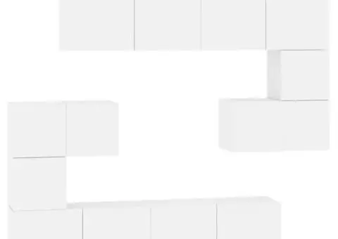 Dulap TV montat pe perete, alb, lemn prelucrat - 2/5