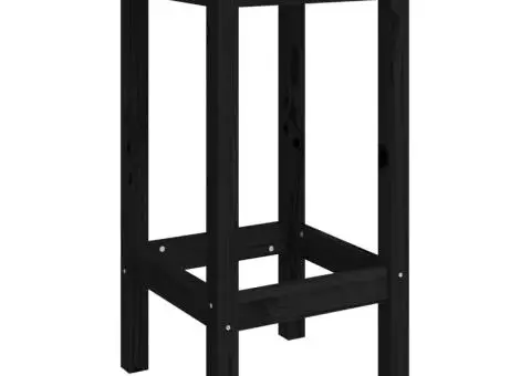 Set mobilier de bar, 5 piese, negru, lemn masiv de pin - 4/5