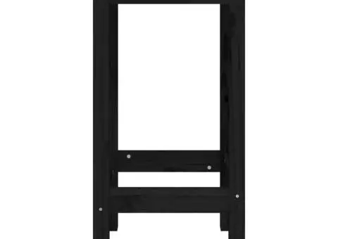 Set mobilier de bar, 5 piese, negru, lemn masiv de pin - 5/5