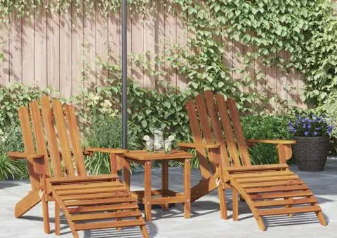 Scaune Adirondack cu suporturi picioare 2 buc lemn masiv acacia - 1/5