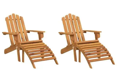 Scaune Adirondack cu suporturi picioare 2 buc lemn masiv acacia - 2/5