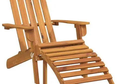 Scaune Adirondack cu suporturi picioare 2 buc lemn masiv acacia - 3/5