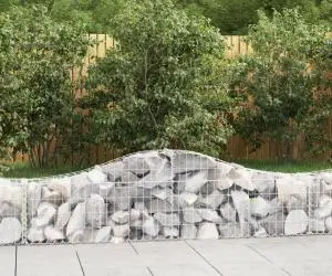 vidaXL Coșuri gabion arcuite 5 buc, 200x30x40/60 cm, fier galvanizat