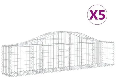 Coșuri gabion arcuite 5 buc, 200x30x40/60 cm, fier galvanizat - 2/5