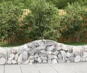 vidaXL Coșuri gabion arcuite 7 buc, 200x30x40/60 cm, fier galvanizat
