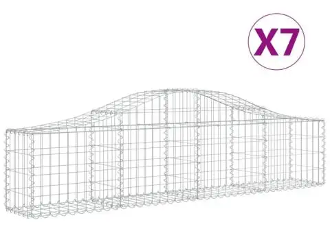 Coșuri gabion arcuite 7 buc, 200x30x40/60 cm, fier galvanizat - 2/5
